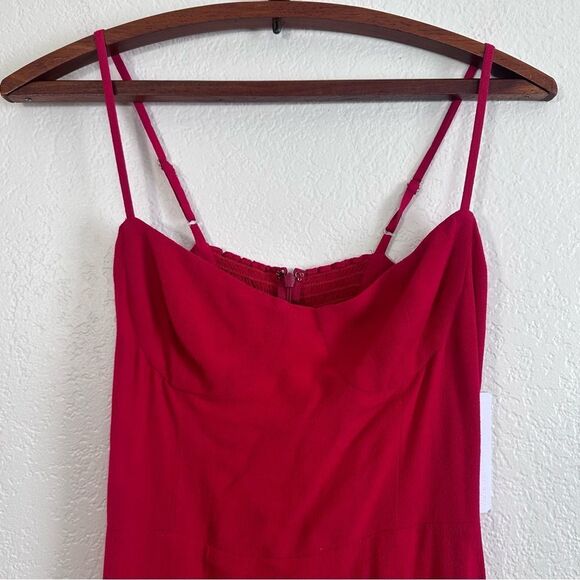 Reformation Isabel Midi Dress Size 2 in Cherry Red - Picture 3 of 11